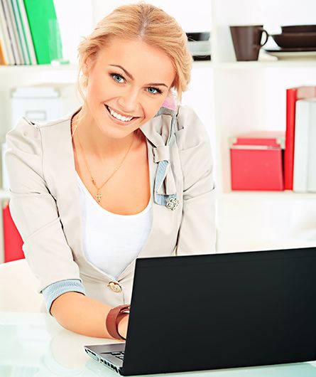 Teacher Using a Computer